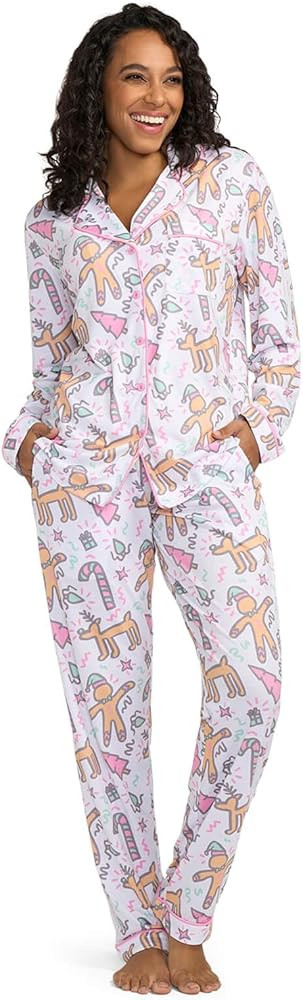 Tipsy Elves Women’s Christmas Pajamas - Classic Two Piece Lapel Pajama Set for Ladies - Cute an... | Amazon (US)