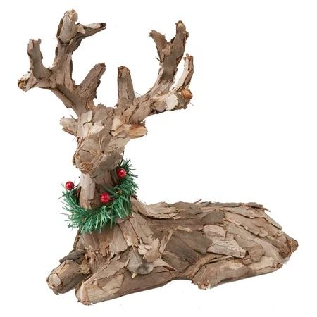 Holiday Time Christmas Brown Sitting Reindeer Decoration (9.1 in) | Walmart (US)