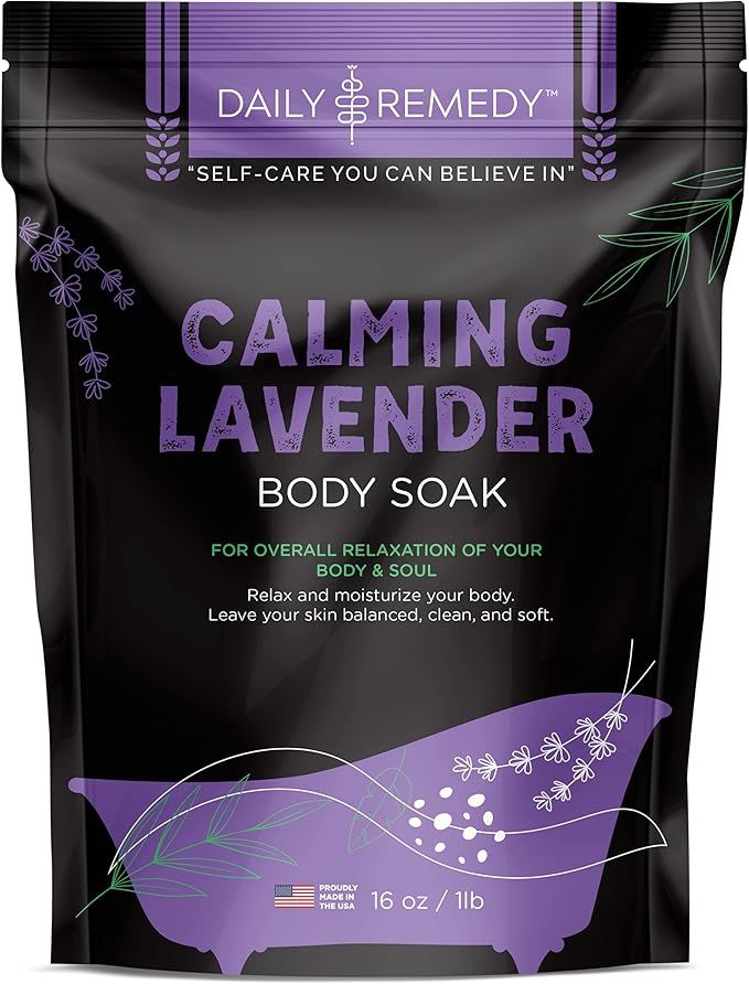 DAILY REMEDY Calming Lavender Body Soak with Epsom Salt - Made in USA - Soothe, Moisturize, Relax... | Amazon (US)