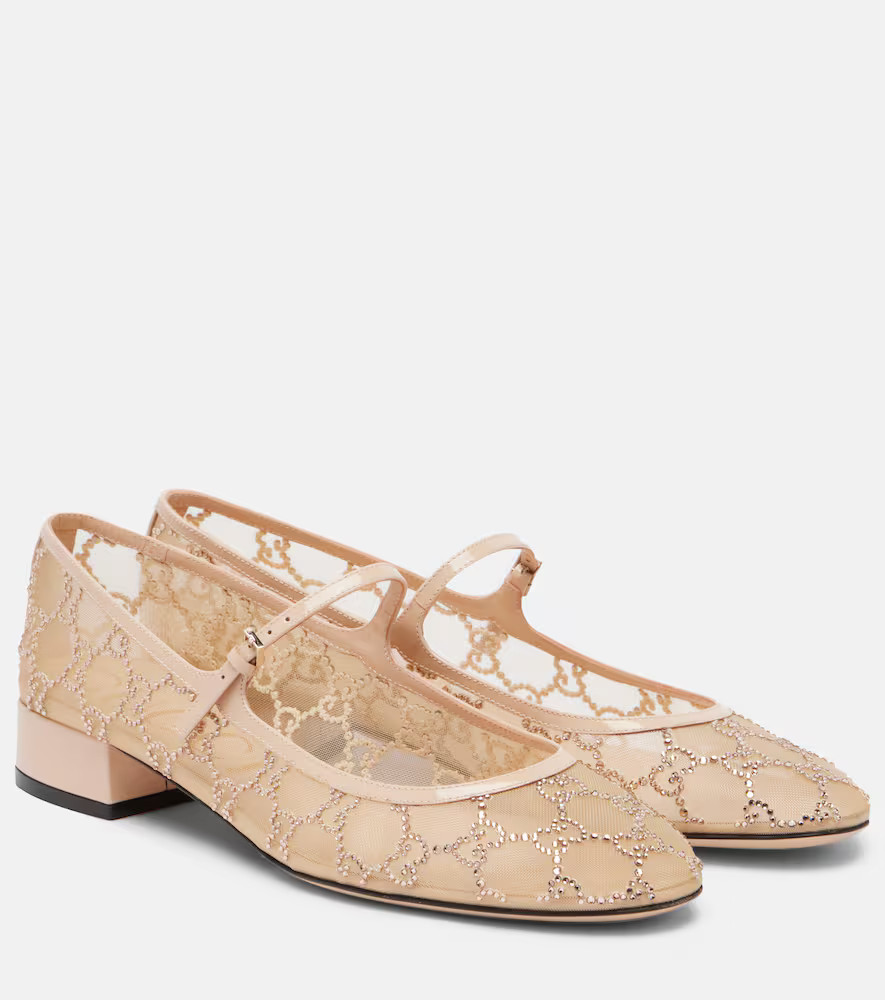 Gucci Charline GG mesh Mary Jane flats | Mytheresa (US/CA)