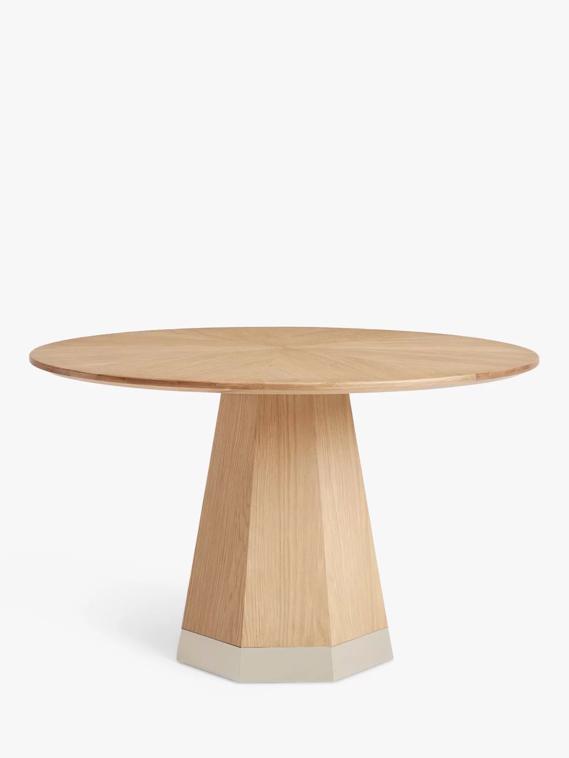 John Lewis Pedestal 4 Seater Dining Table, Oak/Brass | John Lewis (UK)