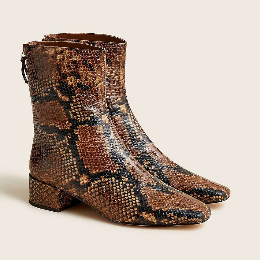 Roxie ankle boots in snake-embossed leather | J. Crew US