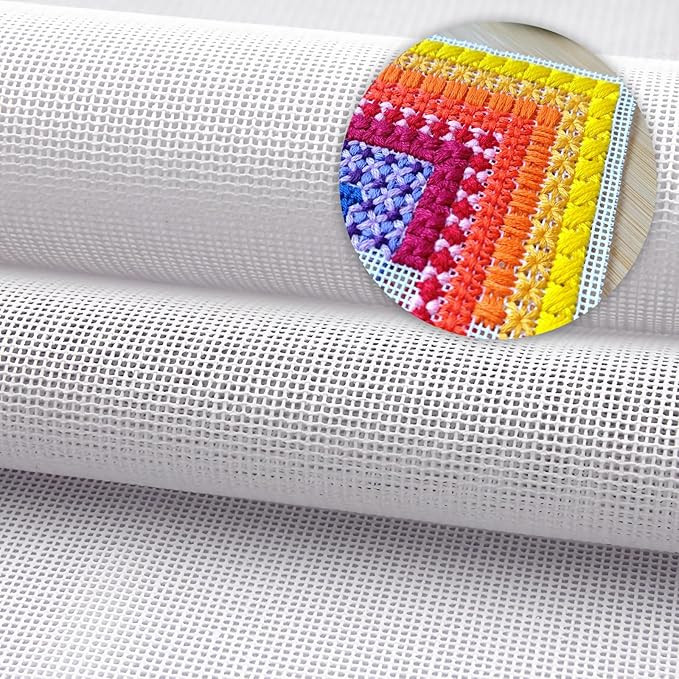 Needlepoint Canvas, 20" X 18", 14-Mesh White Needlepoint Canvas Embroidery Blank White Cloth (1) | Amazon (US)