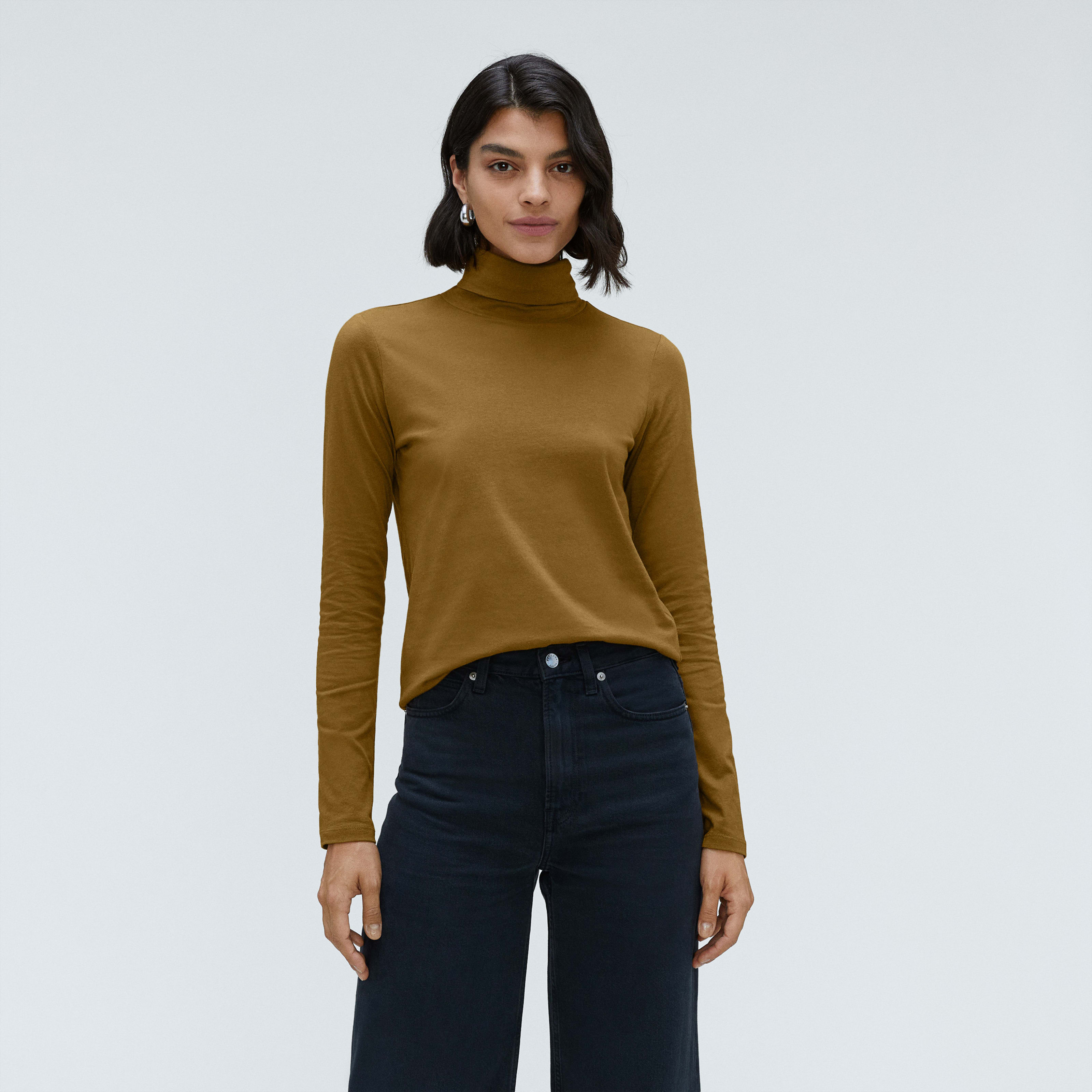 Women's Organic Cotton Turtleneck Sweater by Everlane in Tapenade, Size XXS | Everlane