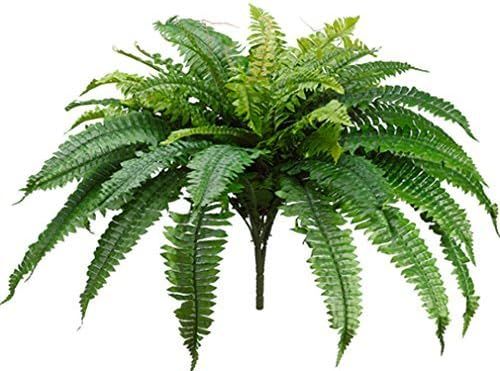 One 25 Inch Long Silk Artificial Boston Fern Bush with a 40 Inch Spread from Tip to Tip When Spre... | Amazon (US)