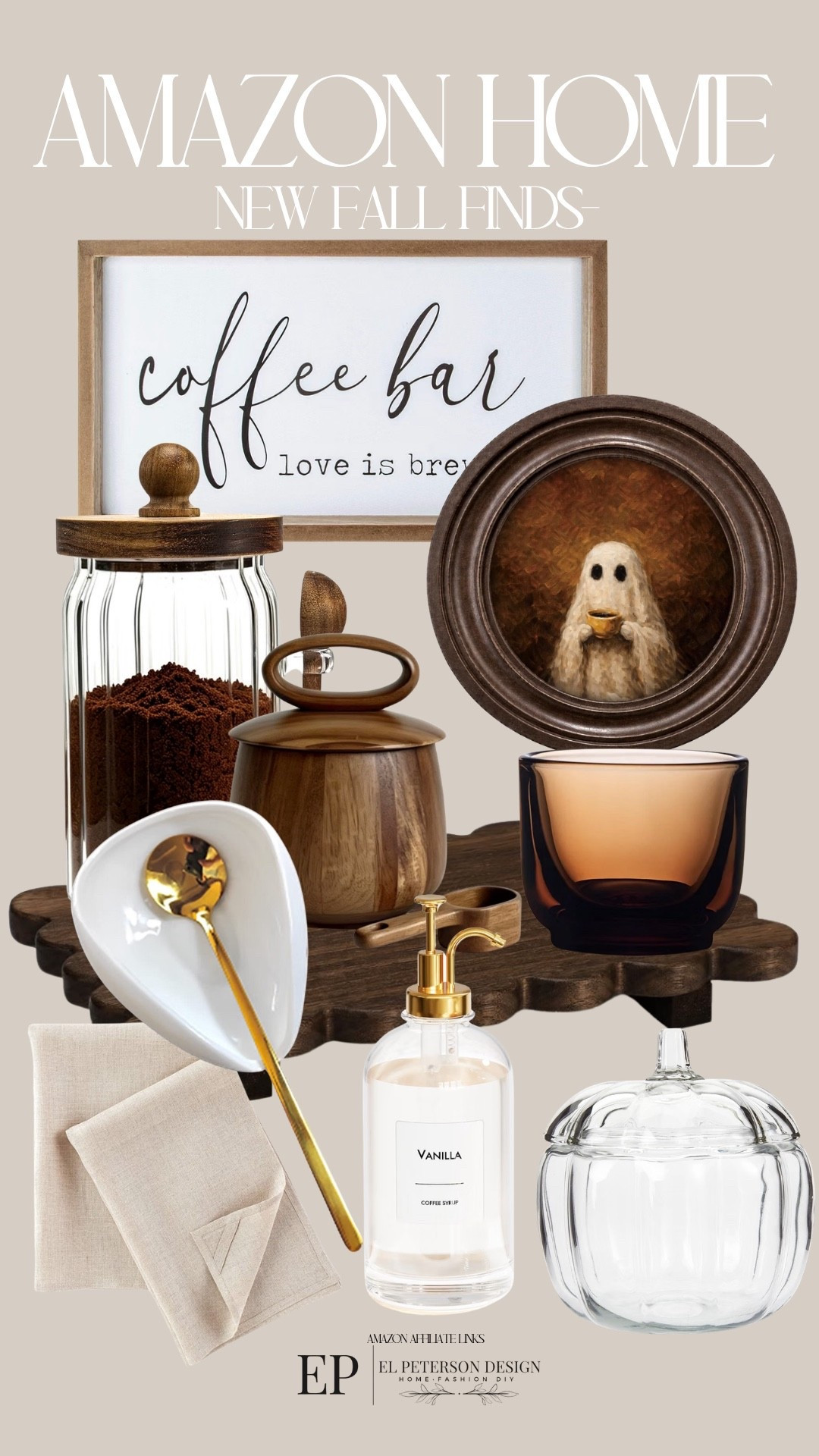 Amazon
Artwork
Tray
Coffee holder
Kitchen towel
Cream dispenser 
Pumpkin container

#LTKHome