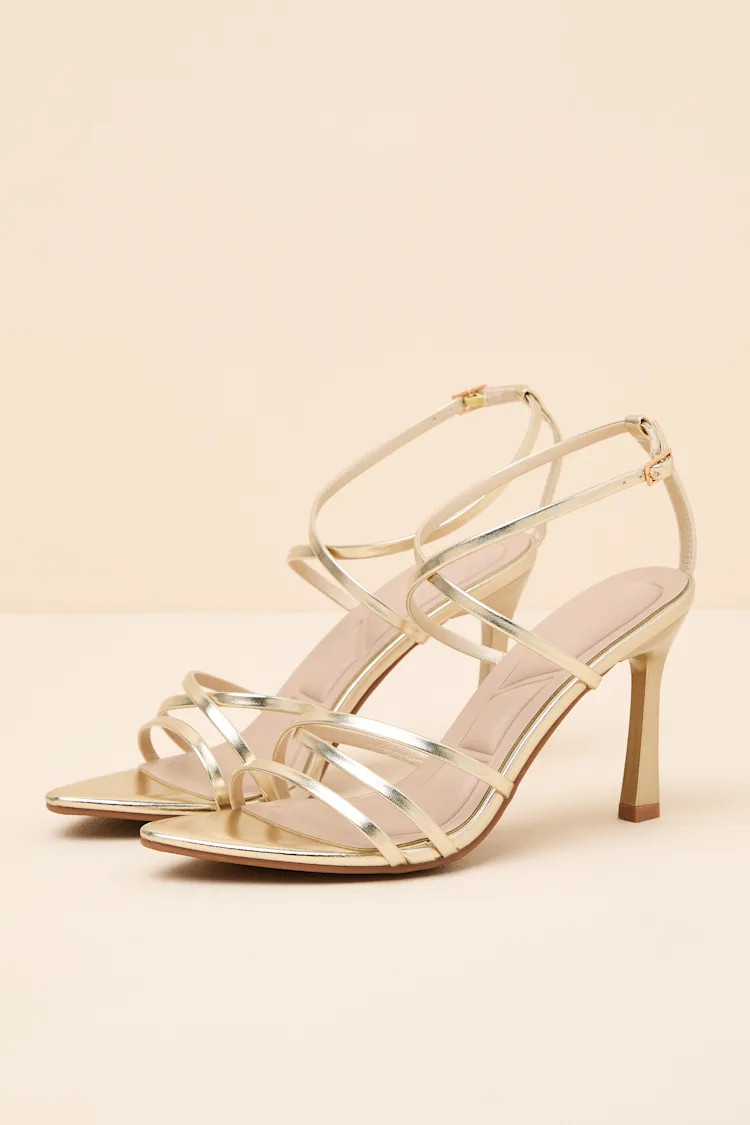 Jody Gold Metallic Strappy High Heel Sandals | Lulus