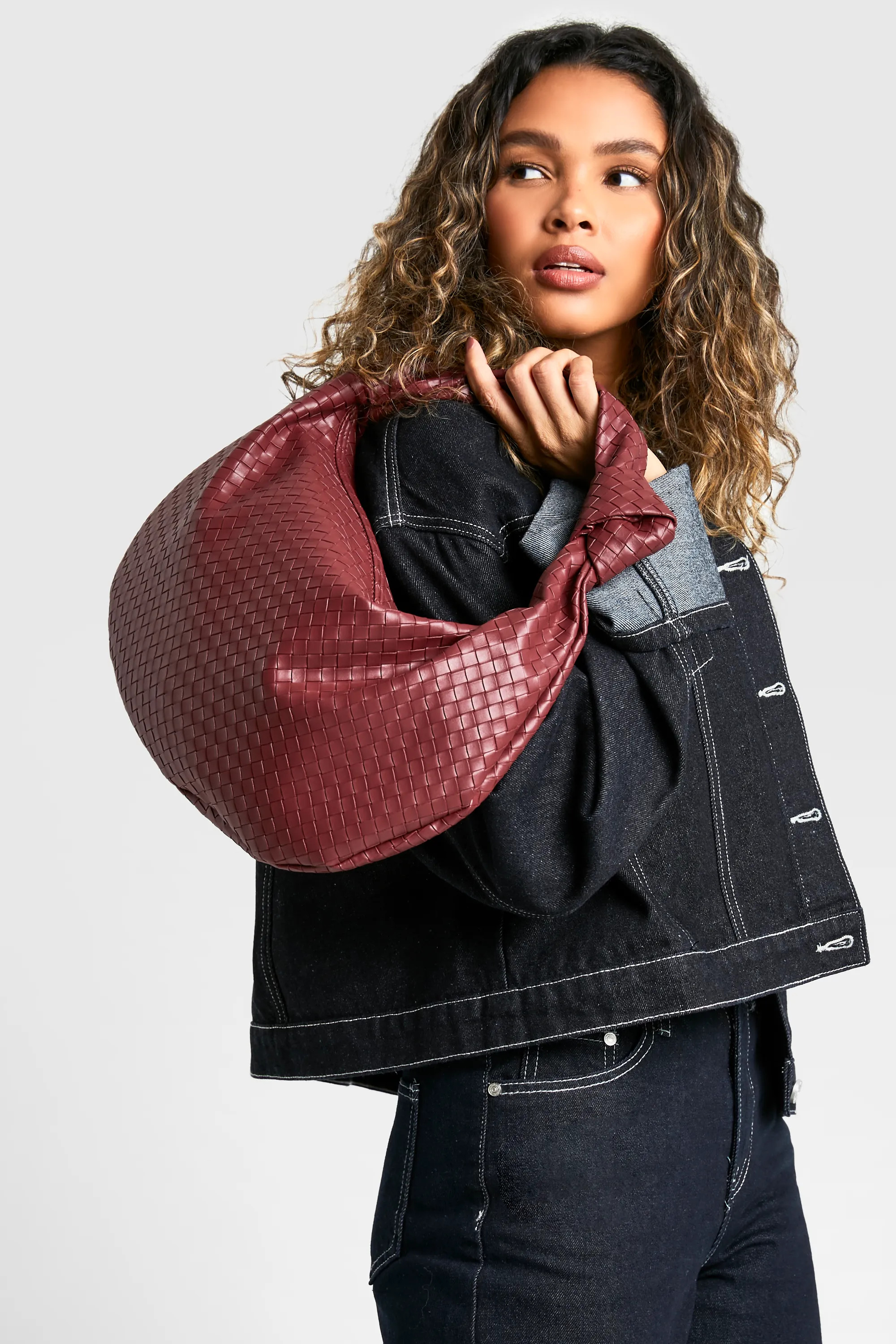 Bags & Purses | Woven Knotted Strap Detail Oversized Shoulder Bag | Boohoo | Boohoo.com (UK & IE)
