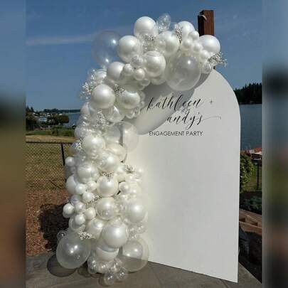 97 Pcs Pearl White Balloons In Various Sizes, Bright Latex Party Balloons Suitable For Birthday, Bridal Shower, Anniversary, Wedding Party Decoration, | SHEIN