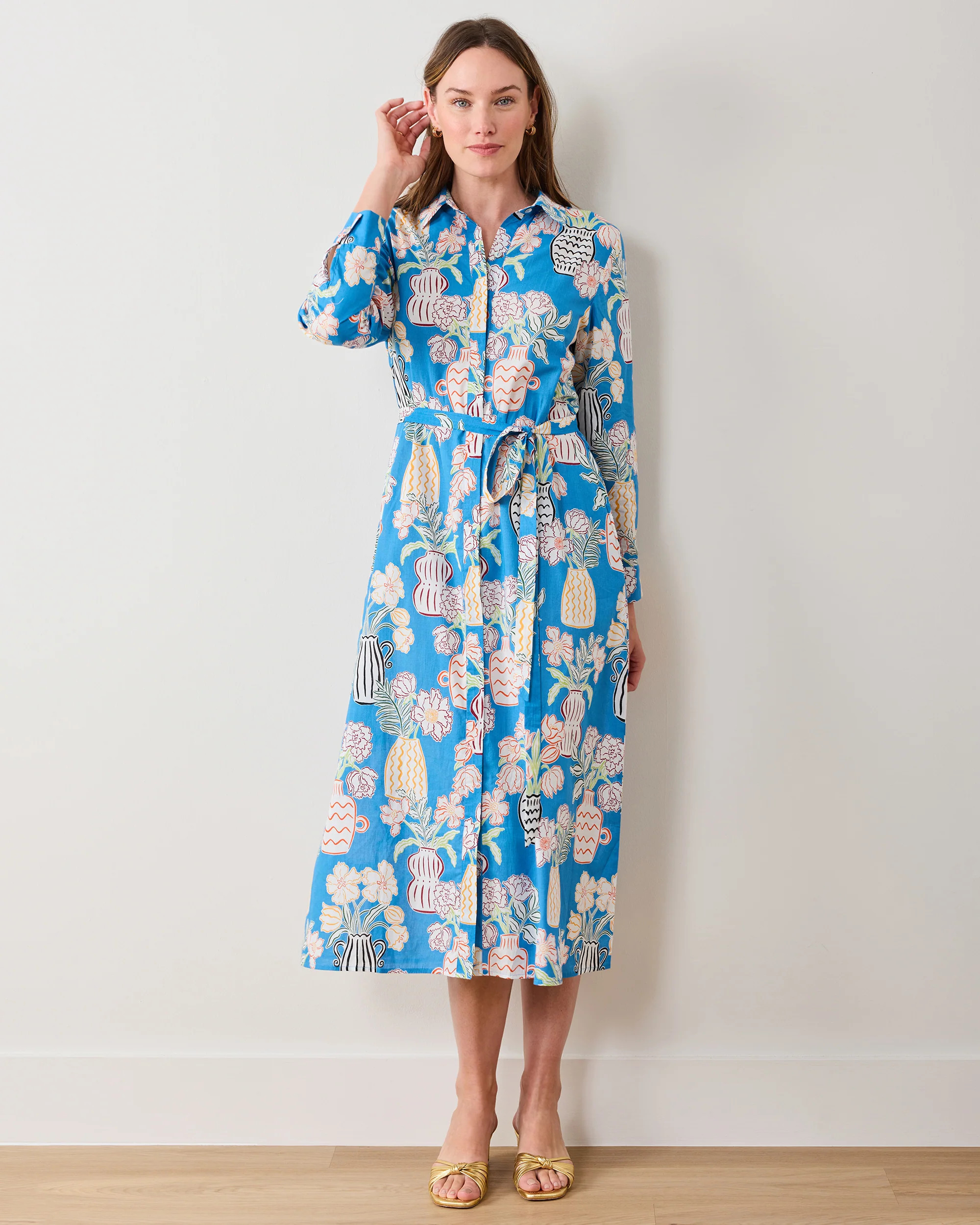 Antique Vases - Monaco Dress - Blue Sky | Printfresh