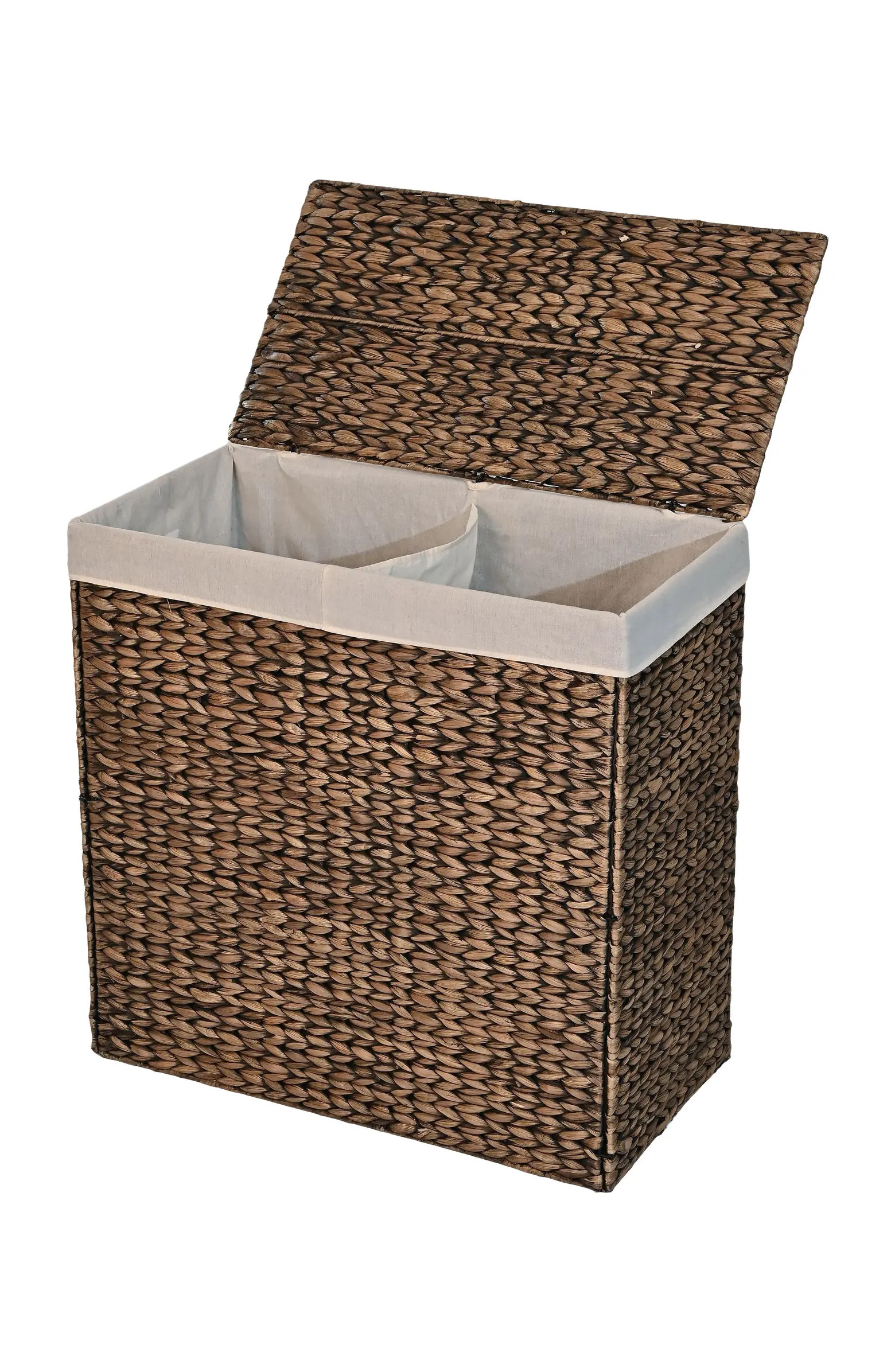 Sawyer Classic Farmhouse Handwoven Hyacinth 2-Section Collapsible Laundry Hamper with Washable Li... | Nordstrom