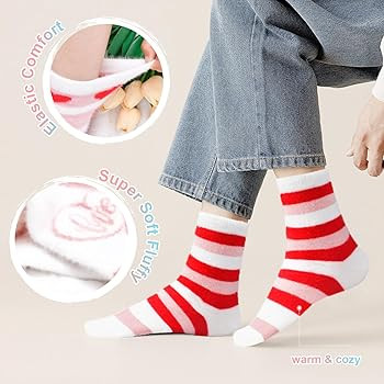 FilmHOO Valentines Day Gifts for Her Fuzzy Socks for Women Christmas Stocking Stuffers for Women ... | Amazon (US)