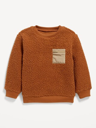Unisex  Long-Sleeve Sherpa  Zip-Pocket Sweatshirt for Toddler | Old Navy (US)