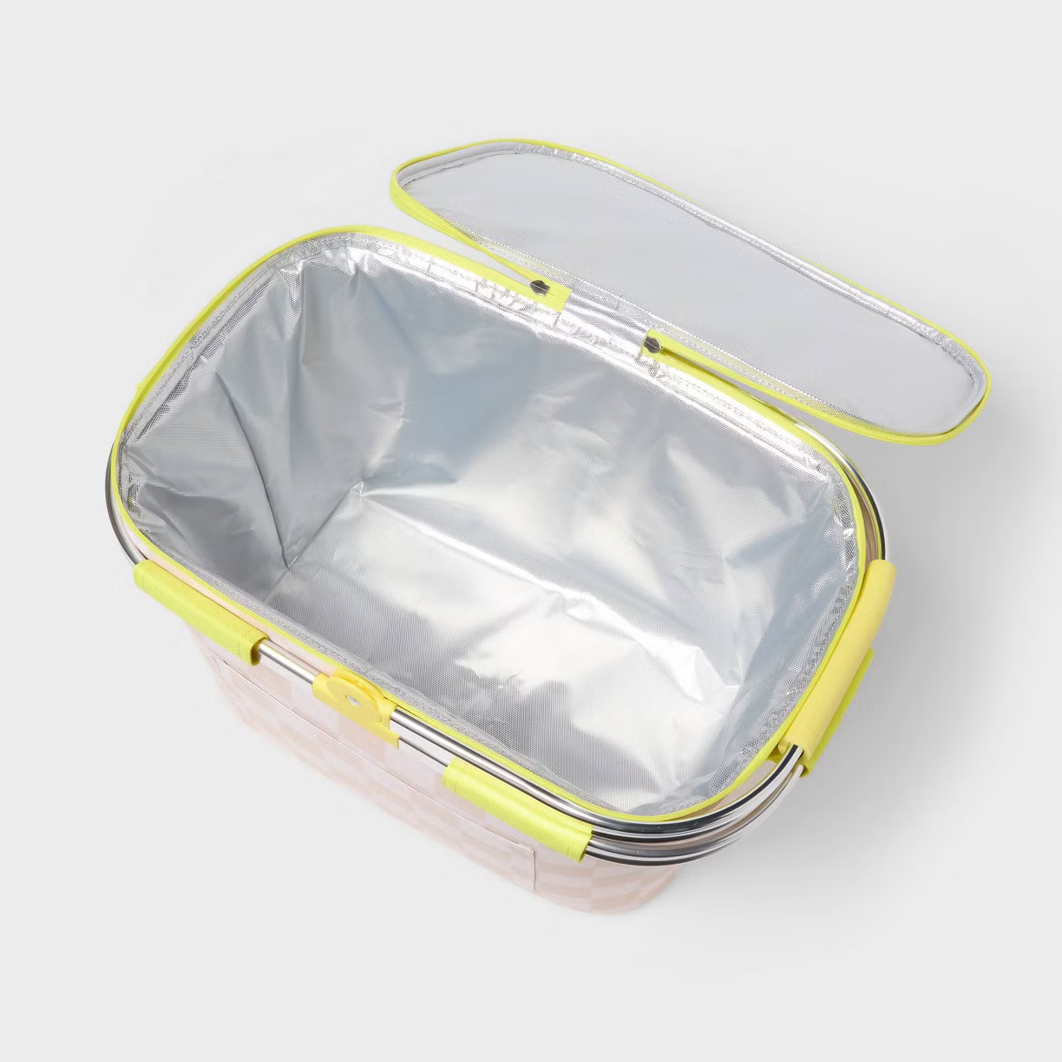 36 Cans/31qt Soft Sided Cooler - Sun Squad™ Beige Checkered/Yellow | Target