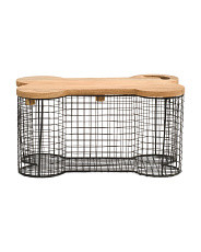 Small Pet Toy Storage Bin With Wooden Lid | Global Home | Marshalls | Marshalls