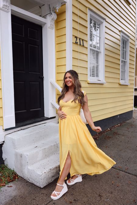Yellow maxi dress! Wearing a medium and is bump friendly 💛

#LTKbump