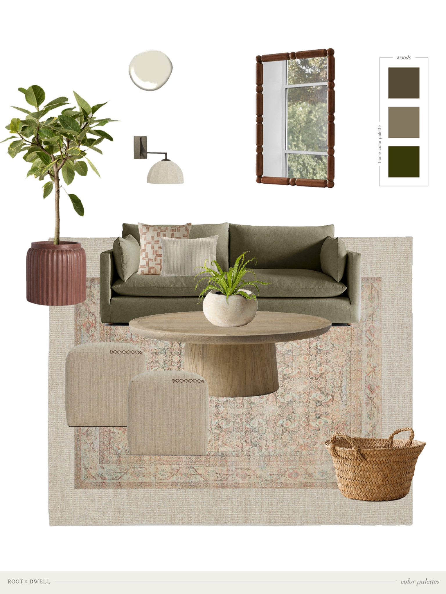 Design board based on “woods” color palette.