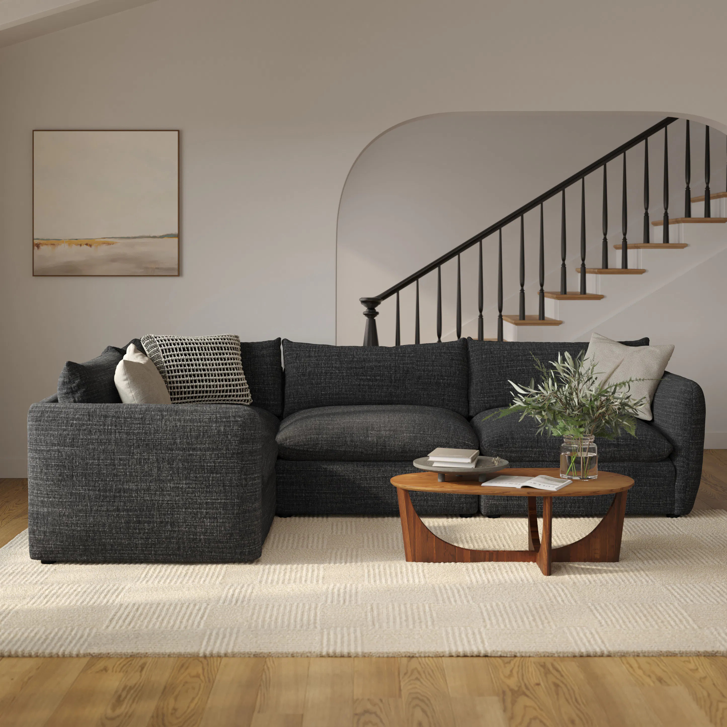 Leigh 126" Modular L Sectional - Napa Charcoal | Article