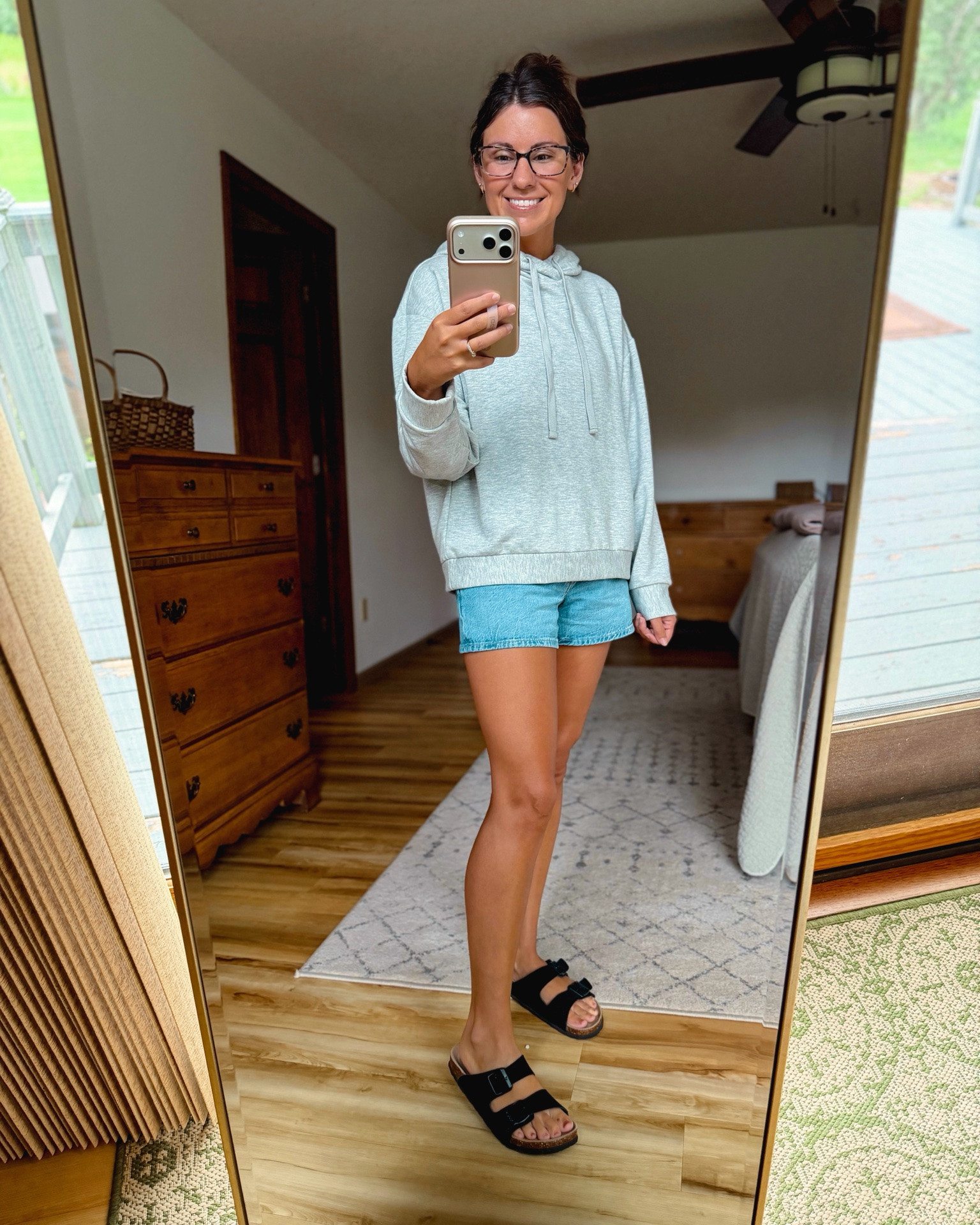 small in my tank, small in my hoodie (I said xs in my video, but it’s small) and 00 (dream blue) in my denim shorts. My sandals are size 6

#LTKPetite #LTKgrwm #LTKootd