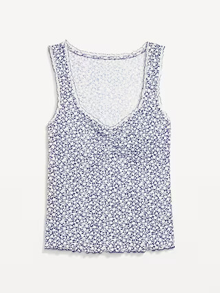 Ribbed Cinched-Front Tank Top | Old Navy (US)