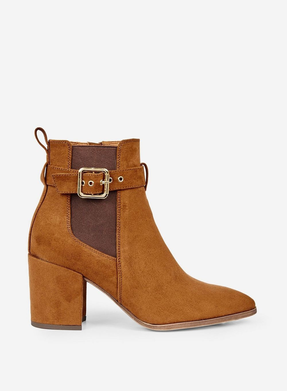 Tan 'Alma' Buckle Boots | Dorothy Perkins (UK)