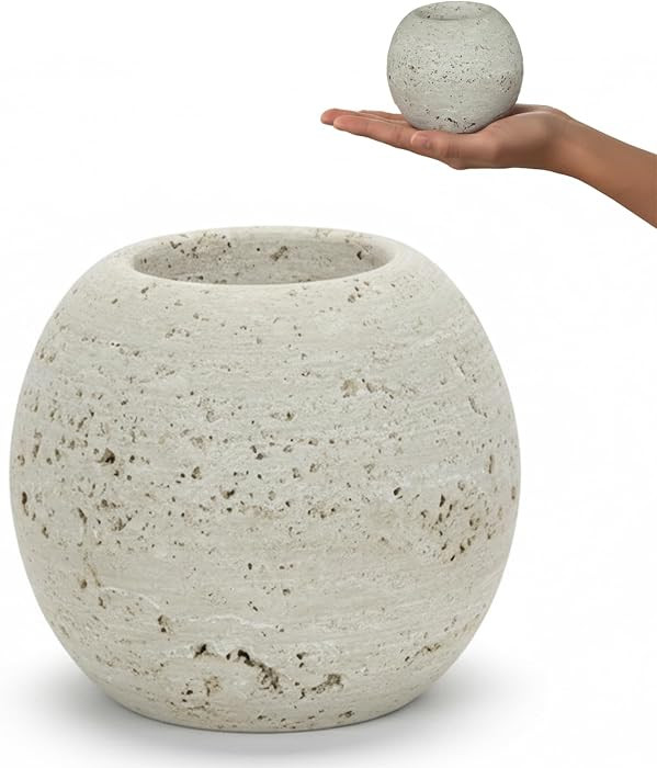 3.5" Marble Tealight Candle Holder Travertine Decorative Votive for Elegant Centerpiece Table Aes... | Amazon (US)