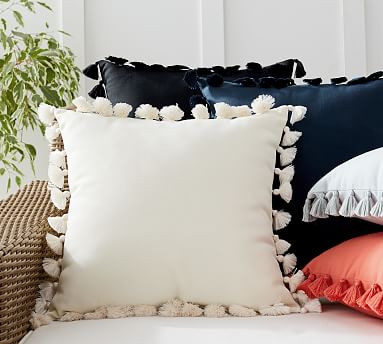 Tassel Trim Indoor/Outdoor Pillows | Pottery Barn (US)