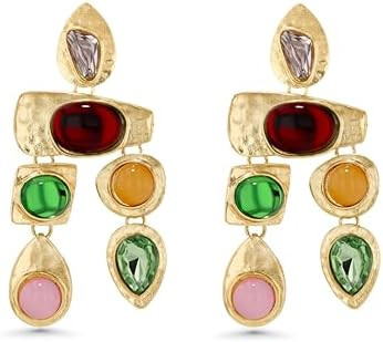 Gold Dangle Boho Gemstone Earrings for Women by SNGIA, Boho Jewelry for Women, Dangling Large Big... | Amazon (US)
