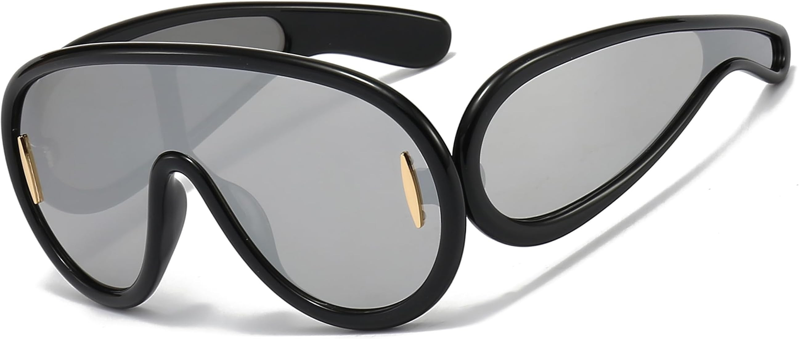 Wave Mask Sunglasses for Women Men Oversized Visor Sunglasses Fashion Mirrored Shield Sun Glasses Sh | Amazon (US)