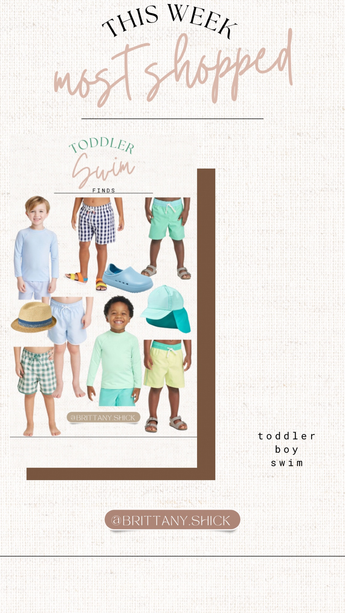 Toddler boy swim rash guard shorts hat SPF water shoes vacation summer 

#LTKswim #LTKunder50 #LTKkids
