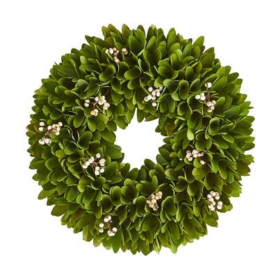 Click for more info about 14" Faux Green Wood Curl & Berry Mini Wreath