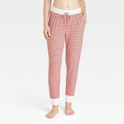 Women&#39;s Striped Perfectly Cozy Lounge Jogger Pants - Stars Above&#8482; Dark Red XS | Target