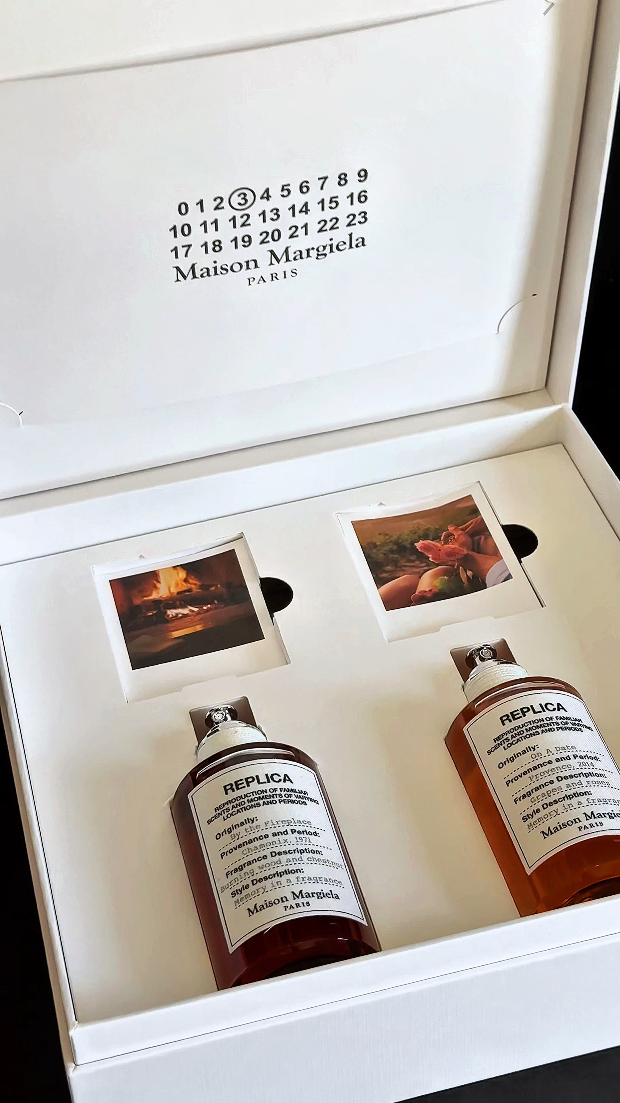 CREATE YOUR OWN LOVE STORY
THIS VALENTINE'S DAY

BY THE FIREPLACE
SCENT TYPE: WARM & SPICY
FRAGRANCE DESCRIPTION:
BURNING NOTES OF GUAIC WOOD, CASHERAN, RED BERRIES AND CLOVE OIL FUSE WITH THE SMOKY AROMA OF ROASTED CHESTNUTS, EVOKING THE WARM AND COMFORTING SENSATIONS BY THE FIRE.

ON A DATE
SCENT TYPE: WARM & FLORAL
FRAGRANCE DESCRIPTION:
FLORAL NOTES OF ISPARTA ROSE PETAL AND THE SPARKLING FRUITINESS OF BLACKCURRANT, ATOP A SENSUAL PATCHOULI, TRANSPORTING YOU TO A VINEYARD DATE BATHED IN THE GOLDEN HOUR LIGHT.
(Of the two this is my favorite!) 

@MaisonMargielaFragrances @Sephora
#REPLICAByTheFireplace #REPLICAOnADate
#GiftedByMargielaFragrances

#LTKBeauty