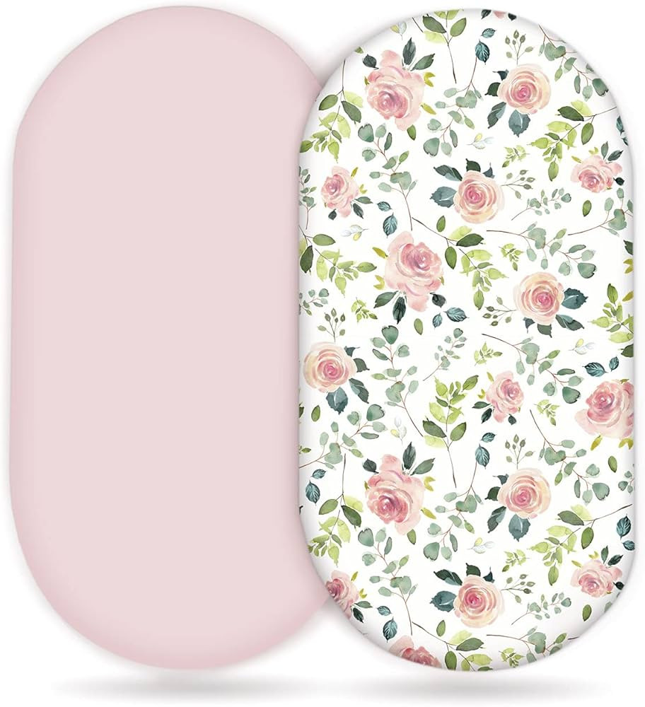 GRSSDER Stretchy Ultra Soft Baby Fitted Bassinet Sheet Set 2 Pack, Universal Cradle Sheet Set for... | Amazon (US)