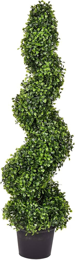 Vickerman Artificial Boxwood Topiary Spiral Tree 3 Foot Tall - Potted Natural Green Boxwood - UV ... | Amazon (US)