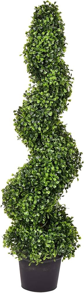 Vickerman Artificial Boxwood Topiary Spiral Tree 3 Foot Tall - Potted Natural Green Boxwood - UV ... | Amazon (US)