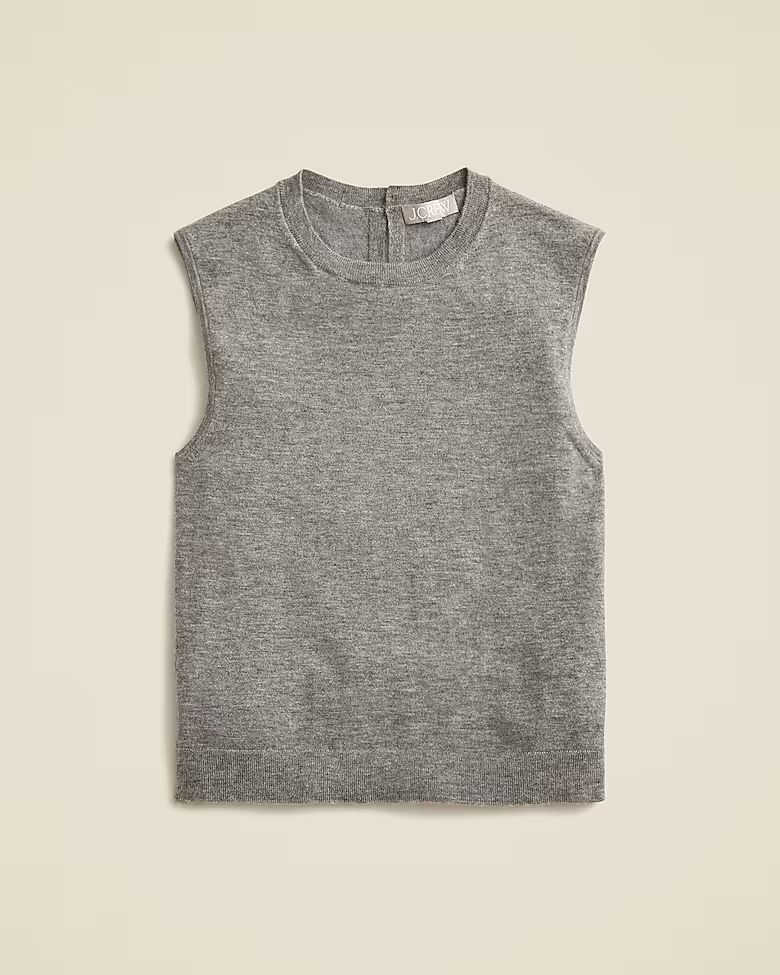 Featherweight cashmere-blend cropped sweater shell | J. Crew US