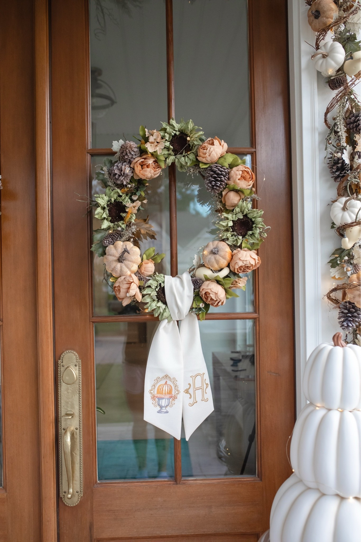 Wreaths made by my mom!
Garland from hobby lobby
Fall wreath sash
Etsy
Small business
Woman owned business
Fall front porch decor

#LTKHome #LTKSaleAlert #LTKSeasonal