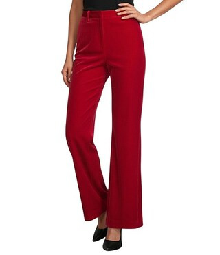 Coordinating Kelly Stretch Velvet Pants | Dillard's