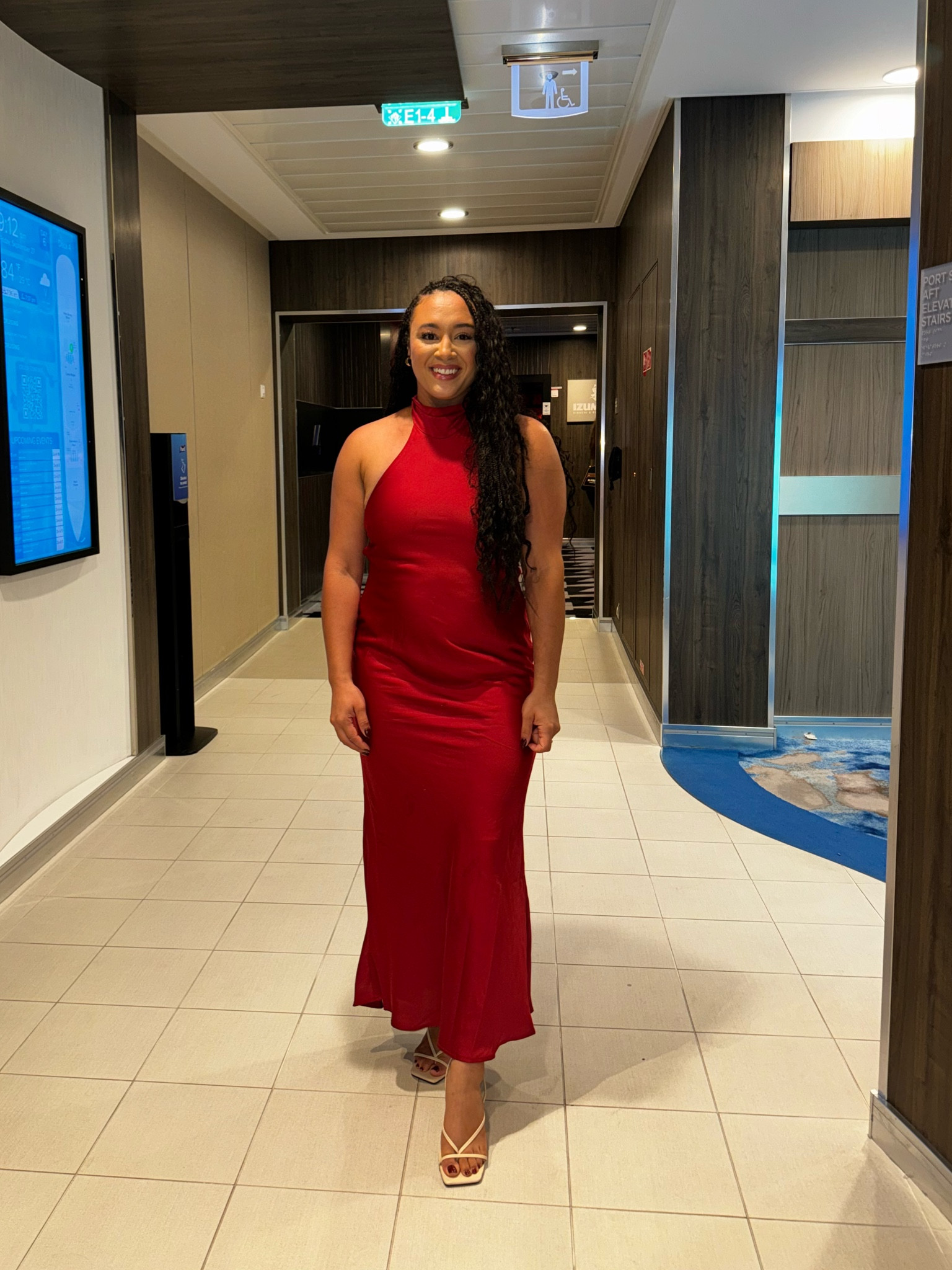 Dinner night 6 on the cruise wearing a size large the back is open! 