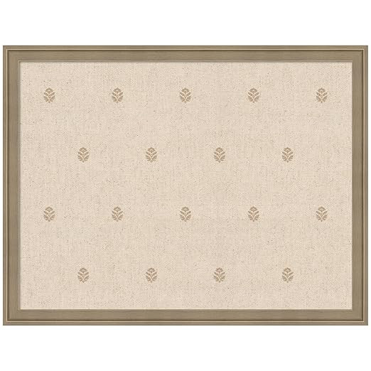 Kate and Laurel Framed Fabric Pinboard 26 x 20, Beige Botanical Block Print Printed Linen Classic... | Amazon (US)