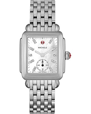 MICHELE Women's MWW06V000002 Deco 16 Analog Display Swiss Quartz Silver Watch | Amazon (US)