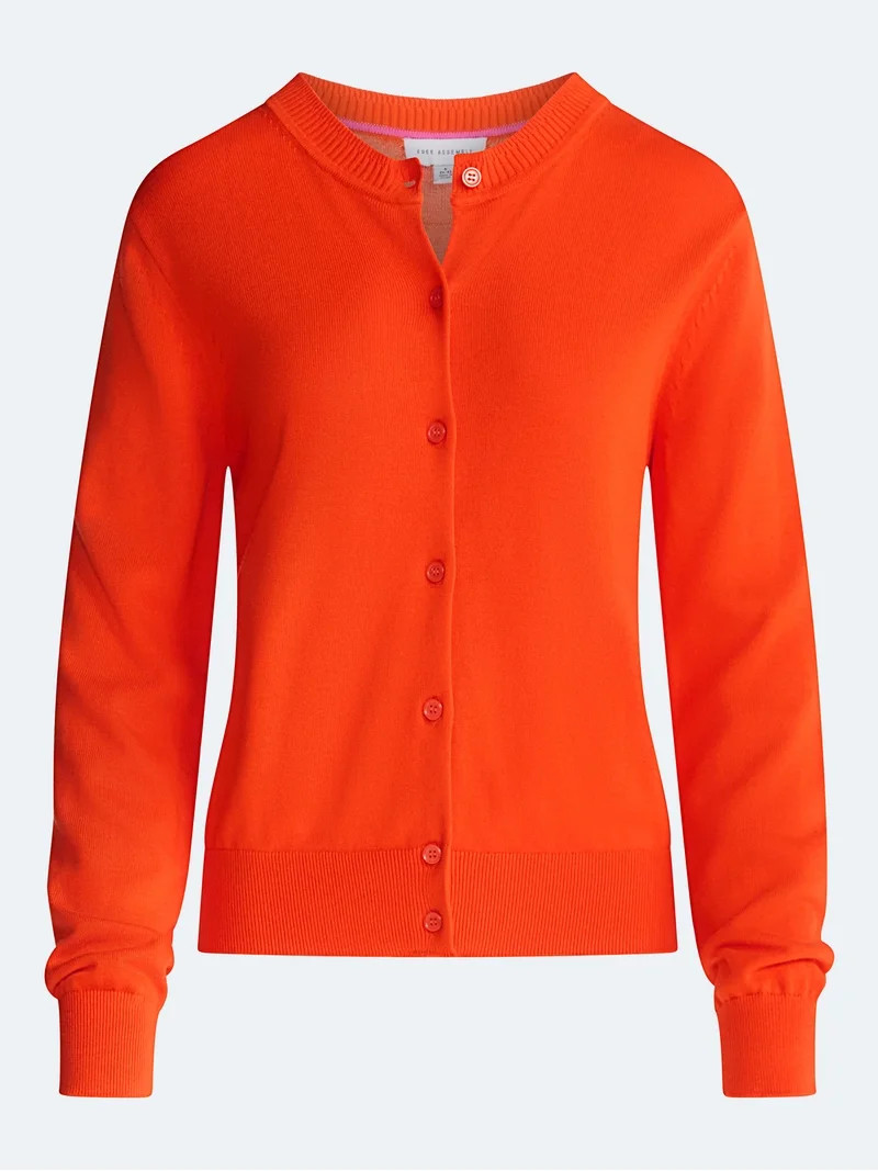 Free Assembly Women's and Women's Plus Solid, Stripe, & Print Classic Cozy Yarn Cardigan Sweater,... | Walmart (US)