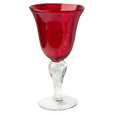 Artland 8oz 4pk Bubble Glass Goblets Red | Target