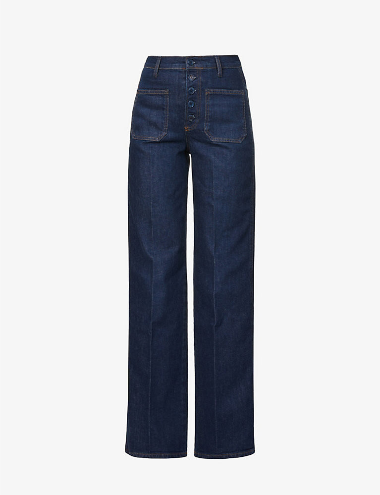 REFORMATION Victoria high-rise wide-leg stretch-denim jeans | Selfridges