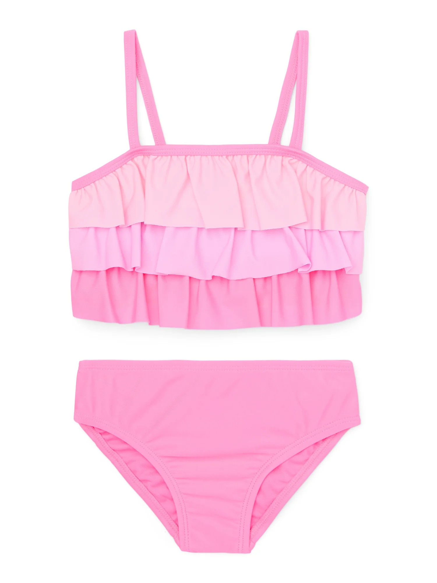 Wonder Nation Toddler Girl Ruffle Tankini, 2-Piece, Sizes 12M-5T | Walmart (US)