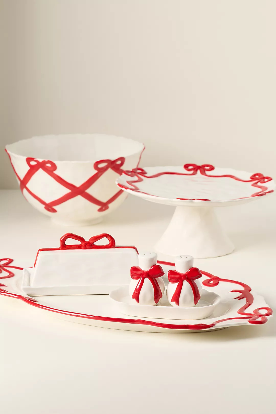 Benedita Bow Ceramic Stoneware Platter | Anthropologie (US)