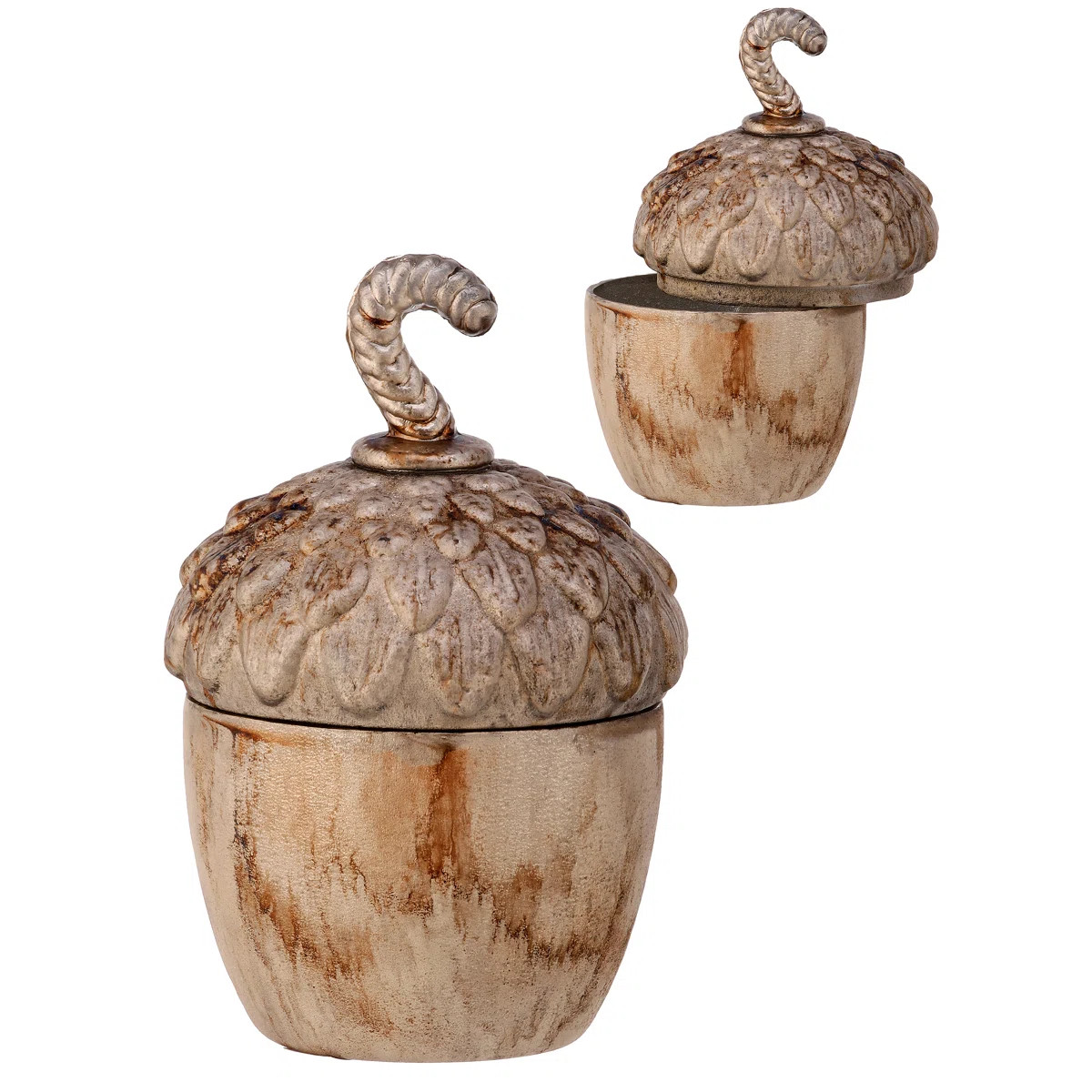 6" Burnt Champagne Acorn Pot with Lid | Wayfair North America