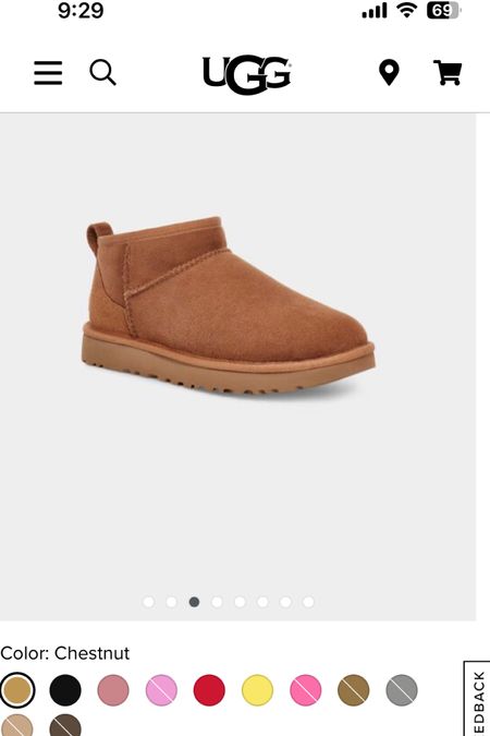 UGG ultra mini chestnut back in stock in a lot of sizes! Just because it says back ordered doesn’t mean they won’t come sooner! Mine shipped so quickly when it said expected to ship 3/8! 

#LTKSeasonal #LTKGiftGuide #LTKshoecrush
