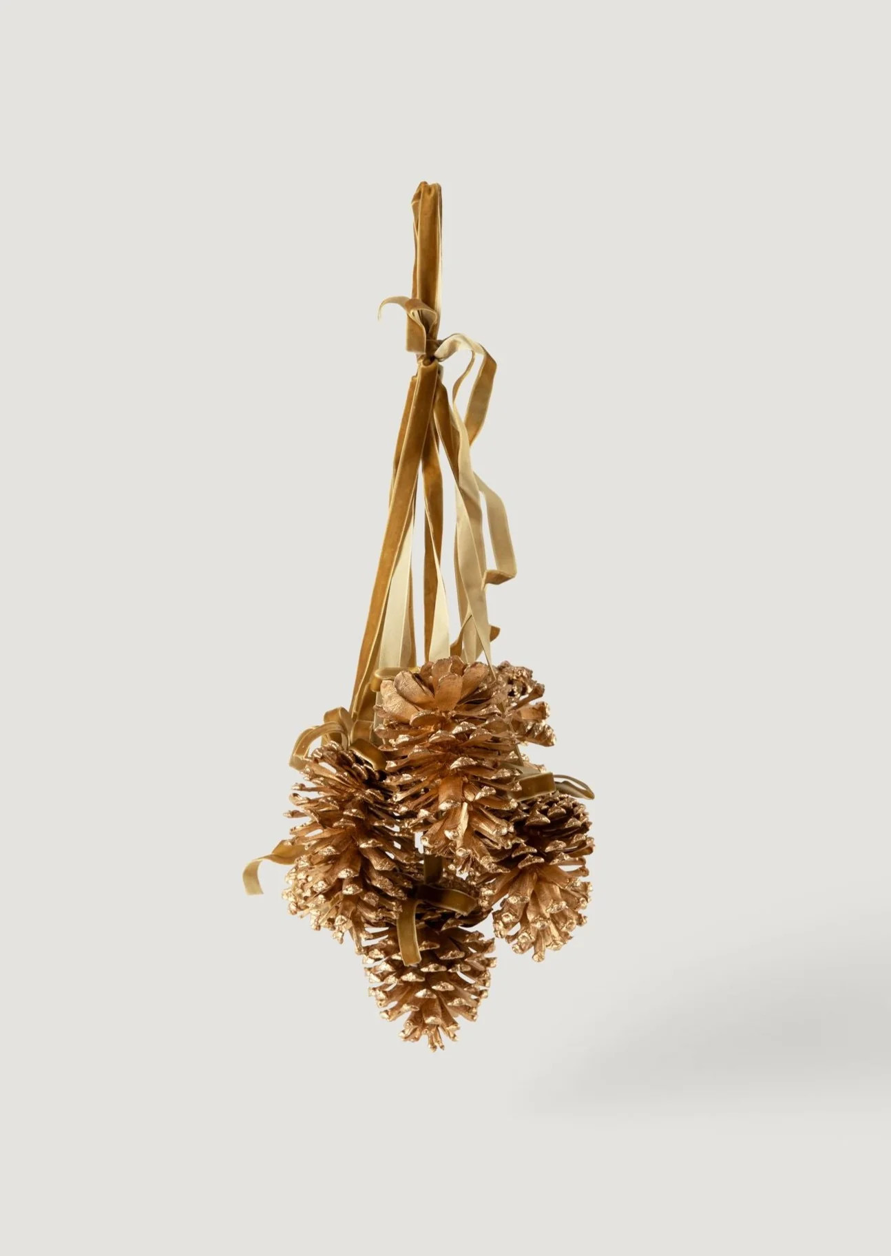 Gold Pine Cone Hanging Holiday Decoration - 21 | Afloral